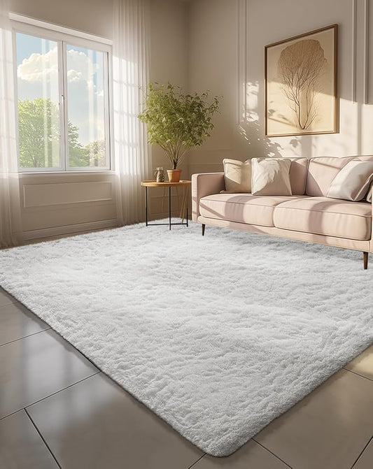 Ophanie 6x9 White Rugs for Living Room,Large Fluffy Shag Fuzzy Plush Soft Living Room Area Rugs,Floor Shaggy Carpets for Bedroom,Carpet for Kids Boys Girls Dorm Decor with Over 99 pcs Pile fibers