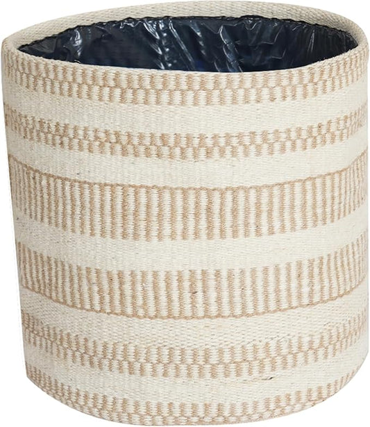 Jute Planter Basket Modern Woven Basket for 10" Flower Pot Floor Indoor Planters, 12” x 12” Storage Organizer Basket Rustic Home Decor, Boho Storage Earth-Friendly Planter (12x12 inches, Bleach 30)