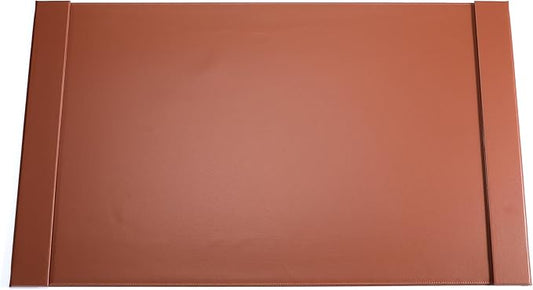 34" x 20" Leather Desk Blotter with Side Rails for Writing Leather Executive Desk Pad Protector Desk Mat for Office Home Workplace Brown
