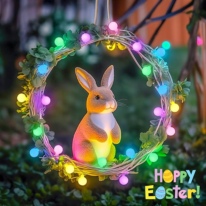 JMEXSUSS 33 ft 100 LED Connectable Globe Easter Lights String Indoor | 8 Modes String Lights Plug in with Remote, Timer Pastel Christmas Light Outdoor for Bedroom Tree Room Party Easter Decoration