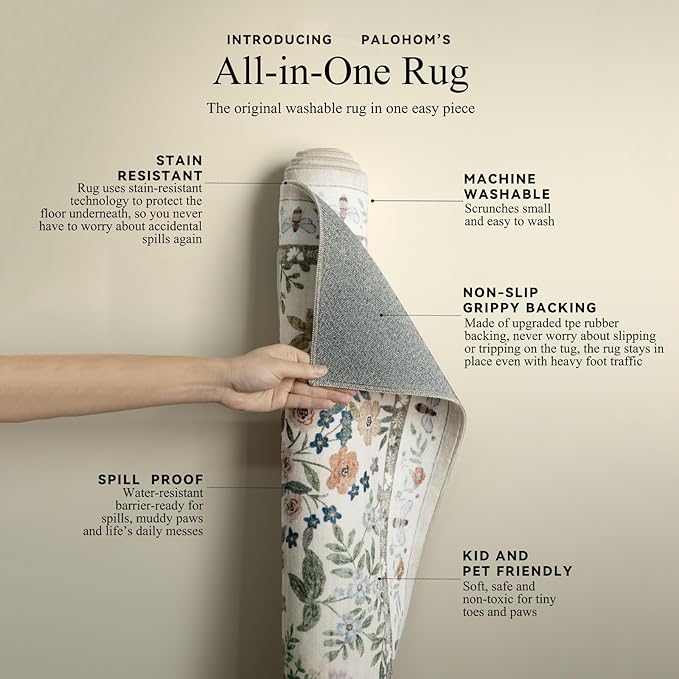 Washable Kitchen Rug Runners for Hallways: 2'6"x8' Bedroom Rug Non Slip Low Pile Soft Stain Resistant Floor Carpet Runner Rug for Kitchen Indoor Entryway Hallway Laundry Room Beside Farmhouse