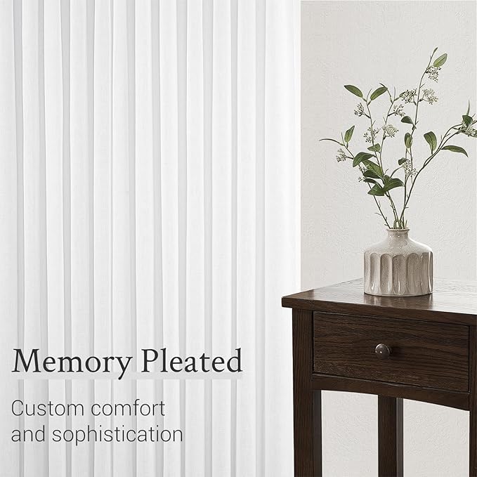 Topfinel 84 Inches Long Pinch Pleated Semi Sheer Curtains,Beige White Blended Light Filtering Window Curtains 84 Length for Living Room Bedroom Pinch Pleat Drapes with Hooks 1 Panels 72" Wx84 L