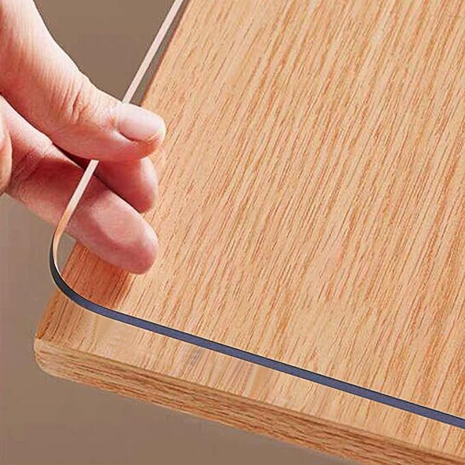 OstepDecor Table Protector, Thick Plastic Table Cover, Waterproof PVC Clear Table Cover Protector, Desk Protector Mat, Writing Desk Pad for Desktop, Coffee & Dining Room Table, 48"x60", Crystal Clear