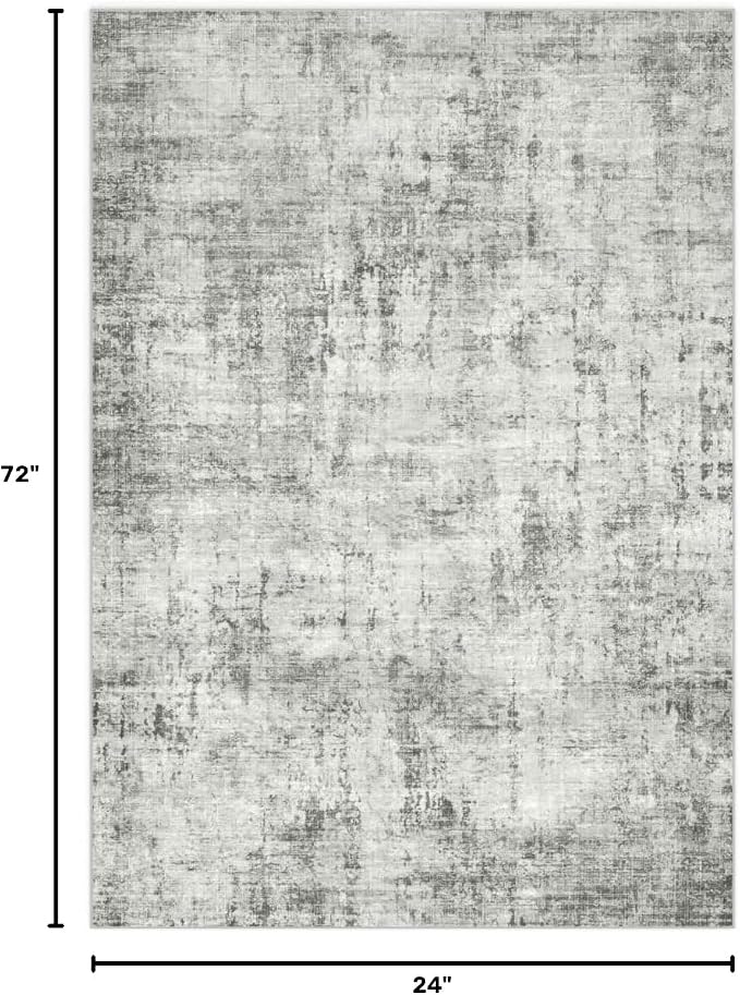 2x6 Rug for Entryway Hallway-No Slip Soft Carpets Modern Abstract Indoor Floor Stain Resistant Carpet for Bedroom Dining Room Farmhouse Nursery Home Office Grey