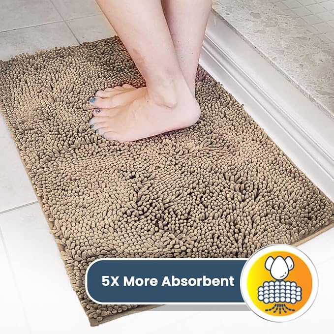 Muddy Mat® | Super Water Absorbent Door Mat Indoor, Microfiber Quick Dry Chenille Entryway Rug, Slip Resistant Front Door Mat, Indoor Mats for Entryway, Machine Washable Pet Rug, Sand 32" x 44"