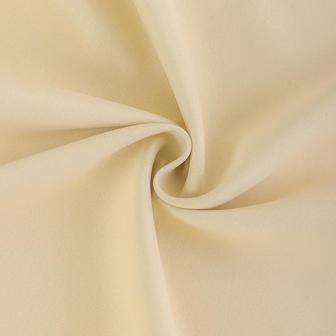 DONREN Beige Pinch Pleated Blackout Curtains with Hooks - 90 inch Length Room Darkening Thermal Insulated Window Curtain Panels for Living Room Bedroom 2 Panel 40" Wx90 L