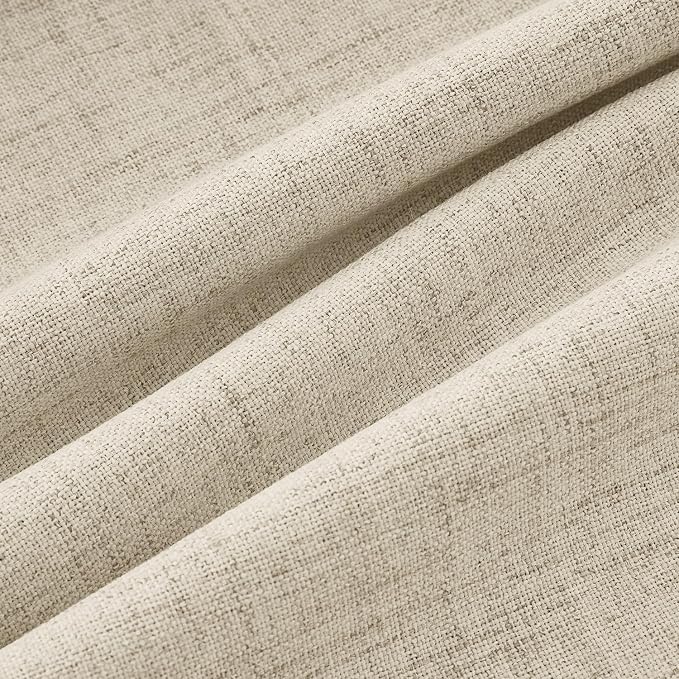 MIULEE 100% Blackout Linen Curtains for Bedroom, Cobblestone Solid Luxury Decor Thermal Insulation Room Darkening Drapes for Living Room Back Tab Rod Pocket 42 x 63 Inches, 2 Panels