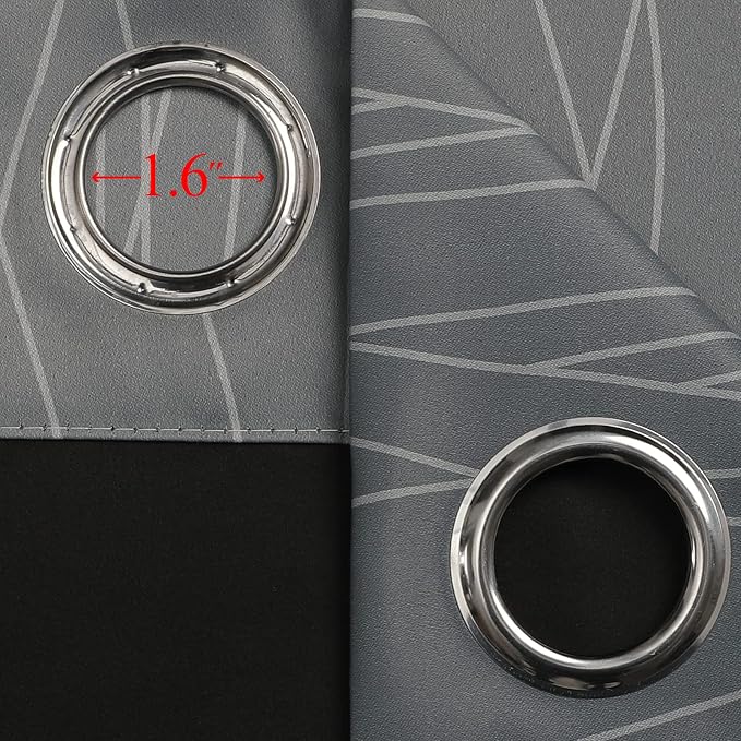 Estelar Textiler Grey and Greyish White Blackout Curtains 45 Inch Length, Light Blocking Gradient Drapes for Bedroom, Thermal Insulated Grommet Ombre Curtains for Bathroom,42Wx45L,2 Panels