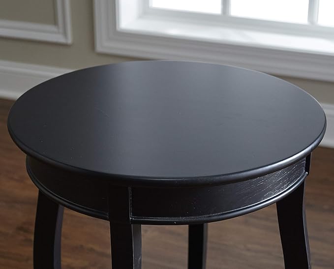 Powell Furniture Round Table with Shelf, Black