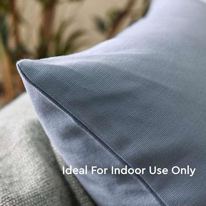 Encasa XO Throw Pillow Covers 16x16 in Set of 2 B Grey | No Inserts | Cotton Pillow Covers for Living Room, Bed, Sofa, Couch | Decorative Cushion Covers with Improved Zipper