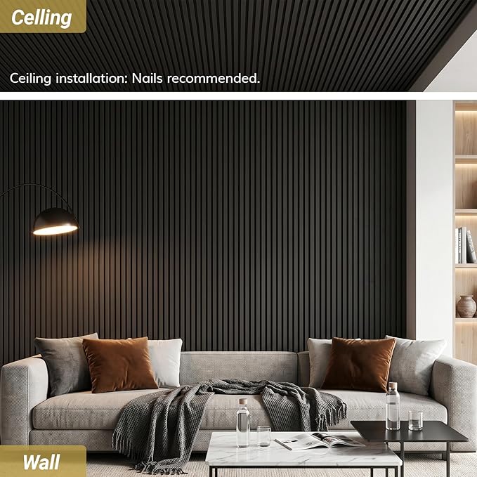 TONOR Dual-Layer Thickened Acoustic Wall Panels Self Adhesive, 4 Pack 47.2"x23.6"x0.72" High Density Sound Proof Panels for Walls, Peel and Stick Wall Panels for Recording Studio Furniture, Black