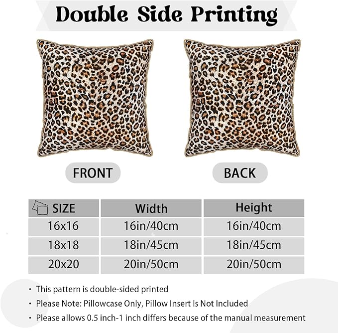 KSLIDS Leopard Print Faux Fur Soft Velvet Throw Pillow Covers Set of 2 Brown Black Cheetah Decorative Pillow Covers 20x20 Inch Animal Pillow Case for Sofa Couch Bedroom Farmhouse Home Decor