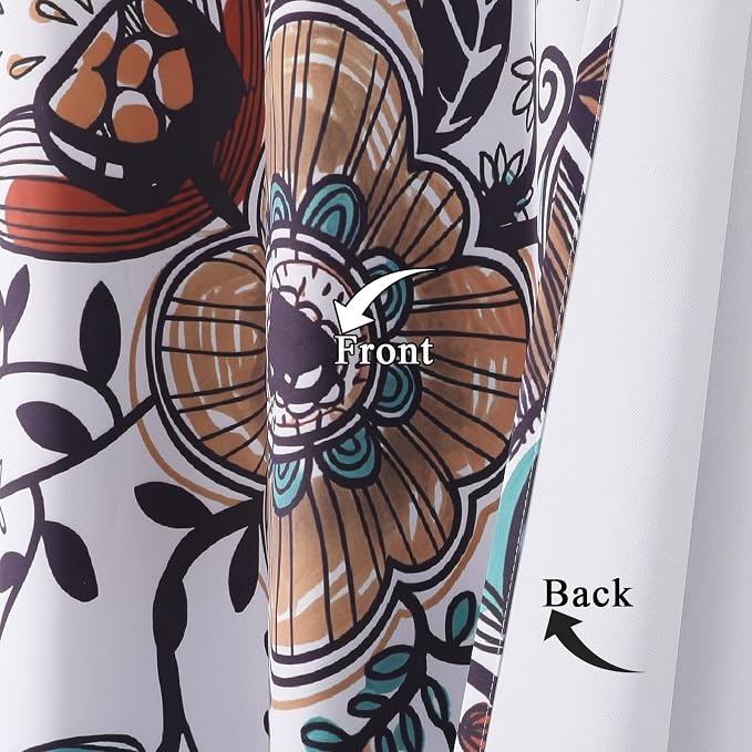 Estelar Textiler Boho Floral Curtains French Country Farmhouse Curtains 72 Inches Long,Room Darkening Vintage Decor Window Curtain Panels for Bedroom/Living Room,52Wx72L,2 Panels