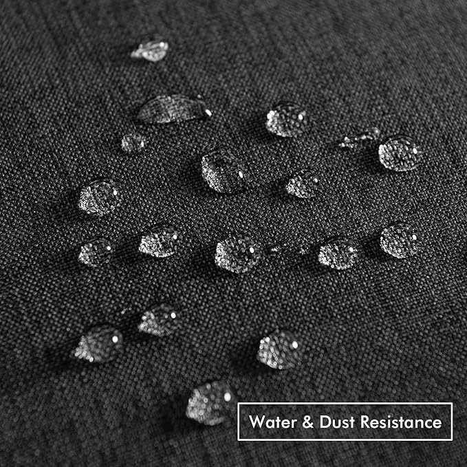 MIULEE Pack of 2 Decorative Outdoor Solid Waterproof Throw Pillow Covers Faux Linen Garden Farmhouse Cushion Cases for Halloween Tent Balcony Couch Sofa 16x16 Inch Black