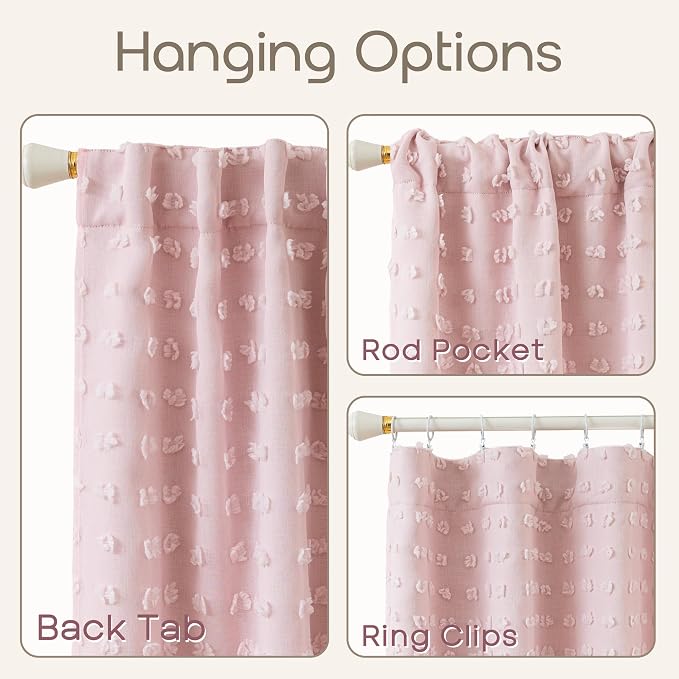 Cottage Core Whimsical Curtains,Pink Fairy Blackout Cottagecore Fancy Curtains for Living Room Bedroom 96 Inches Long