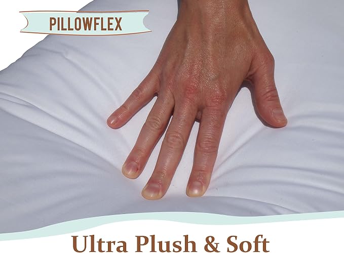 Pillowflex Synthetic Down Pillow Insert - 21x31 Down Alternative Pillow, Ultra Soft Oversized Queen Bed Sleeping Pillow, Large Rectangle Sham - 1 Decorative Pillow Form