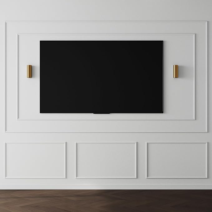 Pangda DIY Peel and Stick Wall Moulding Kit Flat Wall Molding Kit Pre Made Accent Wainscoting Panel for Home TV Interior Decor(the Heritage Collection)
