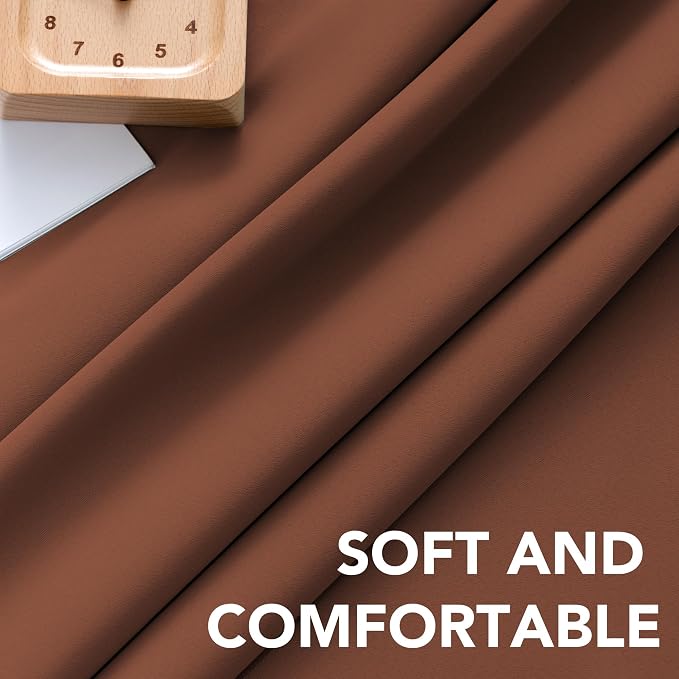H.VERSAILTEX Blackout Curtains Thermal Insulated Window Treatment Panels Room Darkening Blackout Drapes for Living Room Back Tab/Rod Pocket Bedroom Draperies (2 Panels, Washed Spice, 52 x 96 Inch)