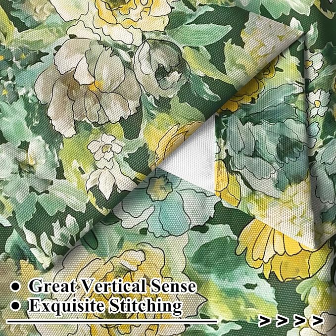 Renaiss 42 x 54 Inch Watercolor Floral Kitchen Curtains Flower Plant Small Short Cafe Window Curtains Rustic Colorful Wildflower Plants Blossom Spring Rod Pocket Tier Window Treatment Drapes 2 Panels