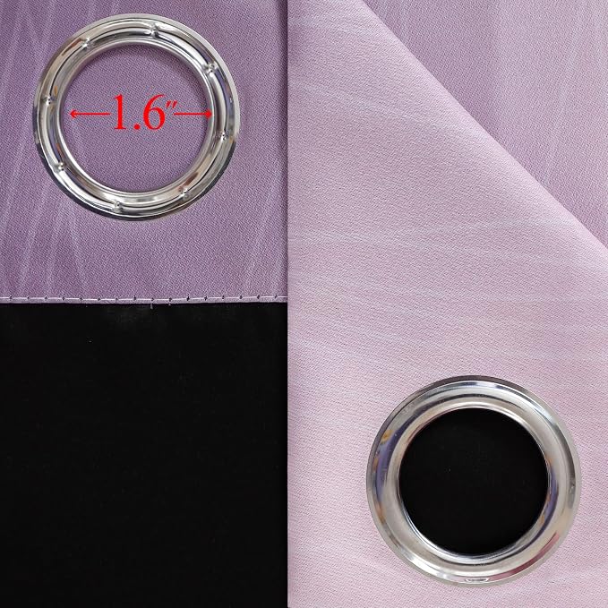 Estelar Textiler Pink and Purple Blackout Curtains 54 Inch Length, Light Blocking Gradient Drapes for Bedroom, Room Darkening Thermal Insulated Grommet Ombre Curtains for Bathroom,42Wx54L,2 Panels