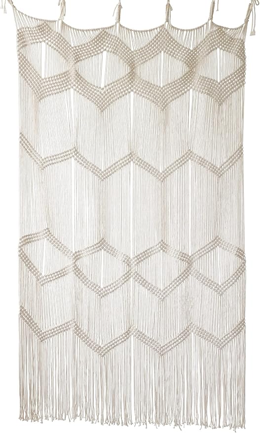 Flber Macrame Curtain Window Macrame Room Divider Doorway Curtain Boho Macrame Wall Hanging Living Room Bedroom Decor 42" W x 75" H