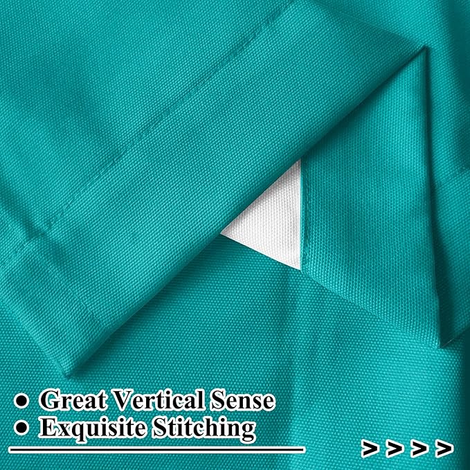Renaiss 42 x 63 Inch Teal Window Curtains for Living Room Bedroom Deocr Thermal Rod Pocket Back Tab Hooks Window Treatments Insulated Blackout Heavy Linen Summer Decor Window Curtains Drapes 2 Panels
