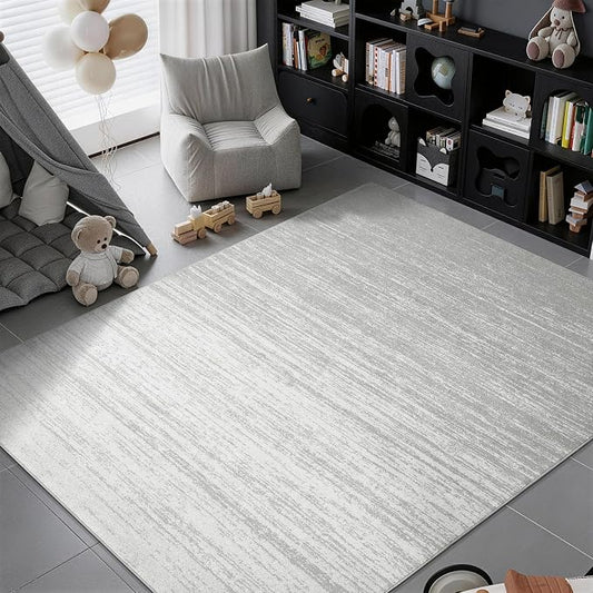 LIANLAM 5x7 Silver Infused Self-Cleaning Rug for Living Room (5x7,Silver) | NASA-inspired silver infused fabric washable rug,long-lasting surface freshness, low-pile minimalist versatile home decor