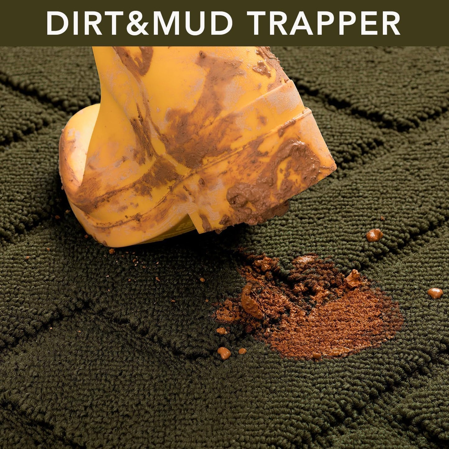 hicorfe Indoor Door Mat,Non Slip Door Mats,32"x48" Front Back Door Mat Rubber Backing,Absorbent Resist Dirt Entrance Inside Floor Mats for Entryway Washable Low-Profile(Oliver Green)