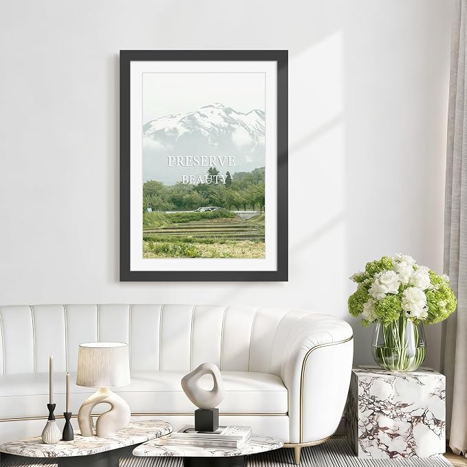 Picrit 28x40 Picture Frame 3 Pack, Black Poster Frame, Display Poster 24 x 36 with Mat or 28 x 40 without Mat for Horizontal or Vertical Wall Mounting