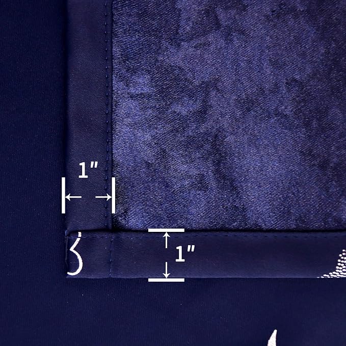 BGment Kids Curtains for Nursery, Short Star and Moon Room Darkening Curtains for Bedroom 63 Inch Long, Blackout Thermal Insulated Window Drapes for Boys Girls, Navy, 42 Wide, 2 Panels