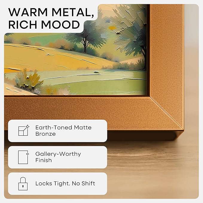 Homeforia 12x36 Picture Frame Bronze, High End Metal 12by36 Brass Poster Frames with Mat 10x30 Photo, 12 x 36 Panoramic Frames Matted to 10 by 30 Art, 36by12 Frames, Tempered Glass, Wall Kit, Set of 1
