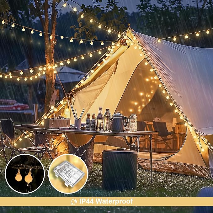 JMEXSUSS Warm White 100 LED Globe Battery Operated Christmas Lights Indoor | 33ft Battery Powered String Lights Outdoor Waterproof, Christmas String Light with Remote Timer for Bedroom Camping Decor