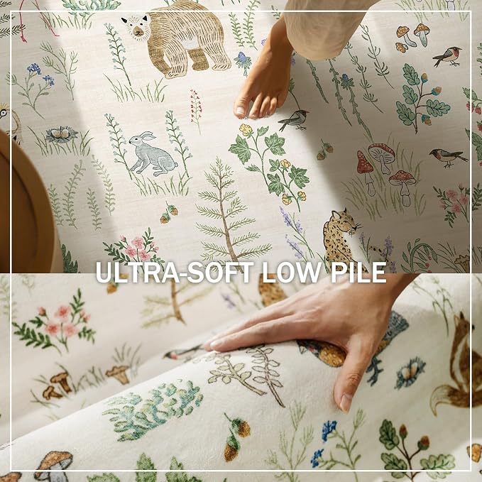 8x10 Area Rugs for Living Room: Washable Bedroom Rug Boho Stain Resistant Non Slip Low Pile Soft Lightweight Carpet for Kitchen Dining Room Farmhouse Nursery Kids Room Home Office Indoor