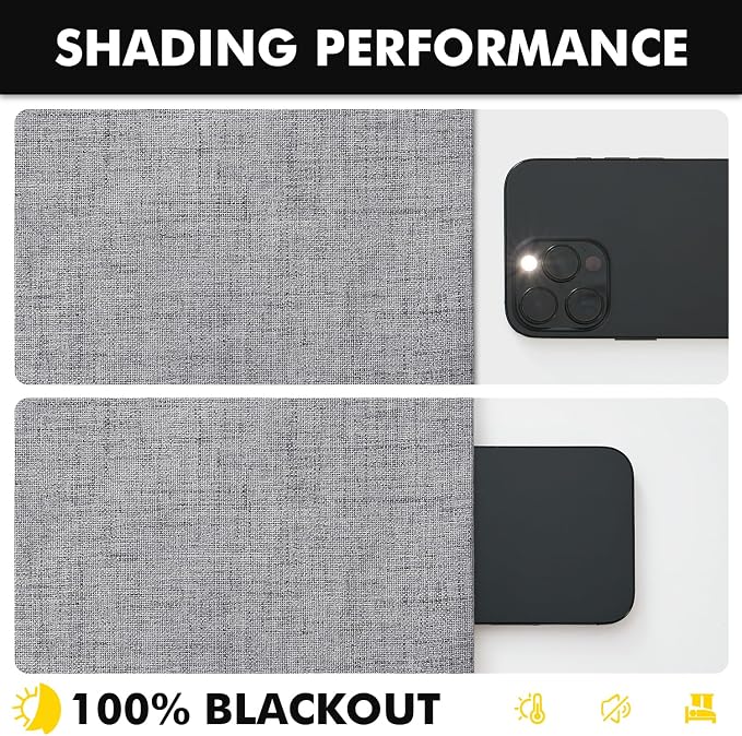 MIULEE 100% Blackout Linen Curtains for Bedroom, Glacier Gray Solid Luxury Decor Thermal Insulation Room Darkening Drapes for Living Room Back Tab Rod Pocket 42 x 90 Inches, 2 Panels
