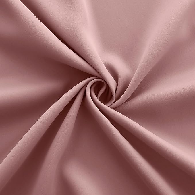 KOUFALL Mauve Curtains 96 Inches Long for Living Room 2 Panels Set,Boho Blackout Dusty Rose Window Treatments Privacy Curtain for Bedroom