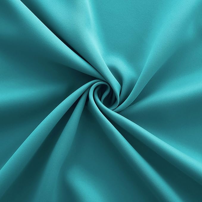 KOUFALL Coastal Decor Marine Teal Curtains 63 Inch Length for Bedroom Ocean Decor Room Darkening Blackout Curtain for Boat Windows Beach Wall Decor
