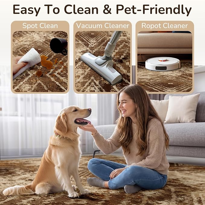 BESTSWEETIE Area Rug 2x6 Rug Machine Washable Non-Slip Low Pile Print Pattern Western Rug for Living Room Bedroom Entryway Tribal Series-Abstract/Cowhide