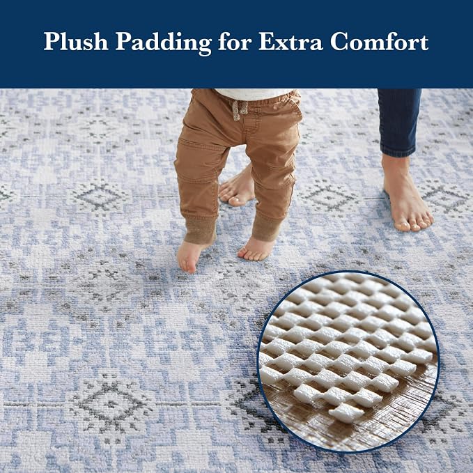 Veken 10x14 Ft Rug Pad Gripper for Hardwood Floors, Non Slip Rug Pads for Area Rugs, Thick Rug Grippers for Tile Floors, Under Carpet Anti Skid Mat, with More Than 99 Pieces Anti-Slip Square Pattern
