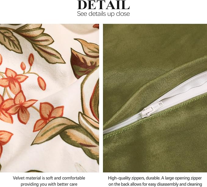 ISAENNE Designer Velvet Throw Pillow Covers,20"x12" Set of 2-Grace A | Pillow Cover,Concealed Zipper Design,Dragonfly Pattern,Sofas,Bedroom,Living Room,Lounge Chairs,All Season Home Decor