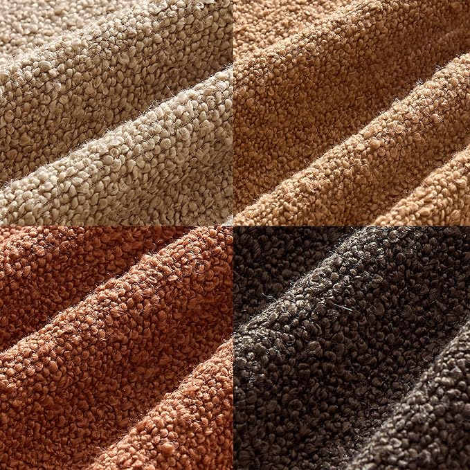 MIULEE Pack of 4 Fall Decorative Textured Boucle Throw Pillow Covers | 18x18 Inch Rustic Accent Pillow Cases Soft Couch Cushion Covers for Modern Farmhouse Boho Sofa Bed Livingroom Home Decor