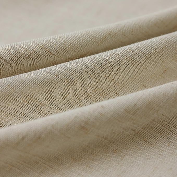 Oatmeal Linen Pinch Pleated Blackout Curtains, Room Darkening Thermal Insulated Soundproof Pleated Drapes, 108 Inch Long Back Tab Window Curtains for Living Room Bedroom 2 Panels, 40"Wx108"L,Beige