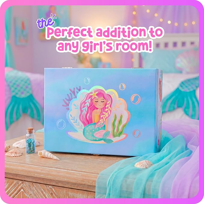 Giggle & Honey® Musical Mermaid Jewelry Box for Girls | Music Boxes for Little Girls | Toddler Jewelry Box for 4 Year Old Kids | Toys for Toddlers | Birthday Gifts for Kids 5, 6, 7, 8, 9 Years