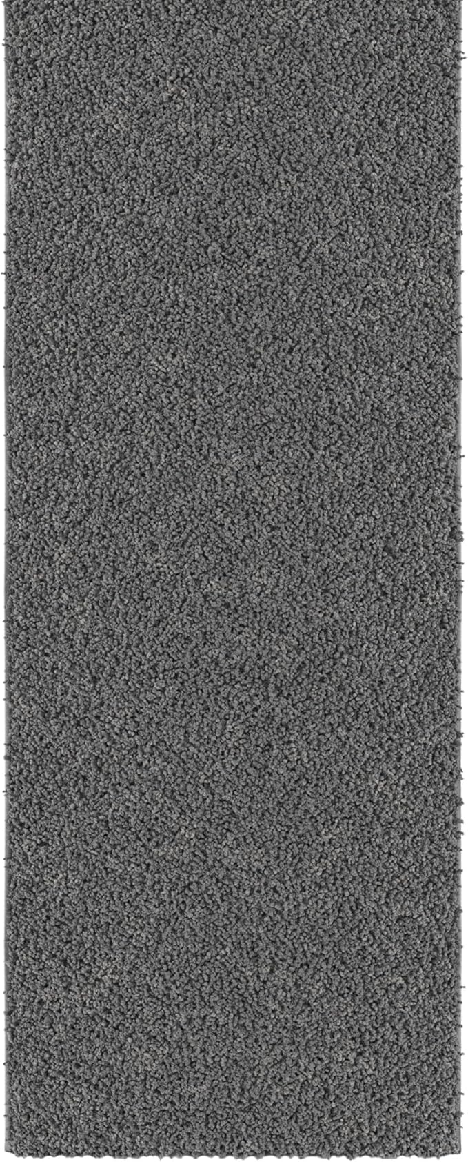 Ottomanson Shag Hallway Runner Rug 2' x 10', Fluffy Runner with Non-Slip Rubber Backing, Soft Non-Shedding Rug for Entryway, Kitchen, Corridor, Laundry, Gray