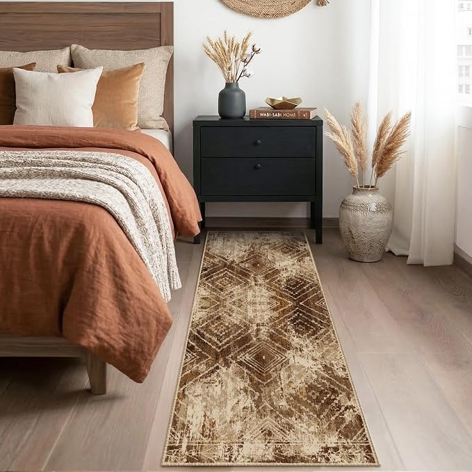 BESTSWEETIE Area Rug 2x6 Rug Machine Washable Non-Slip Low Pile Print Pattern Western Rug for Living Room Bedroom Entryway Tribal Series-Abstract/Cowhide