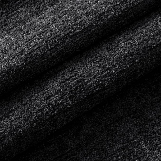 MIULEE Decorative Throw Pillow Covers 24x24 Pack of 2 Black Couch Pillow Covers Soft Cozy Textured Chenille Pillowcases for Home Decor Sofa Living Room Cushion Bedroom