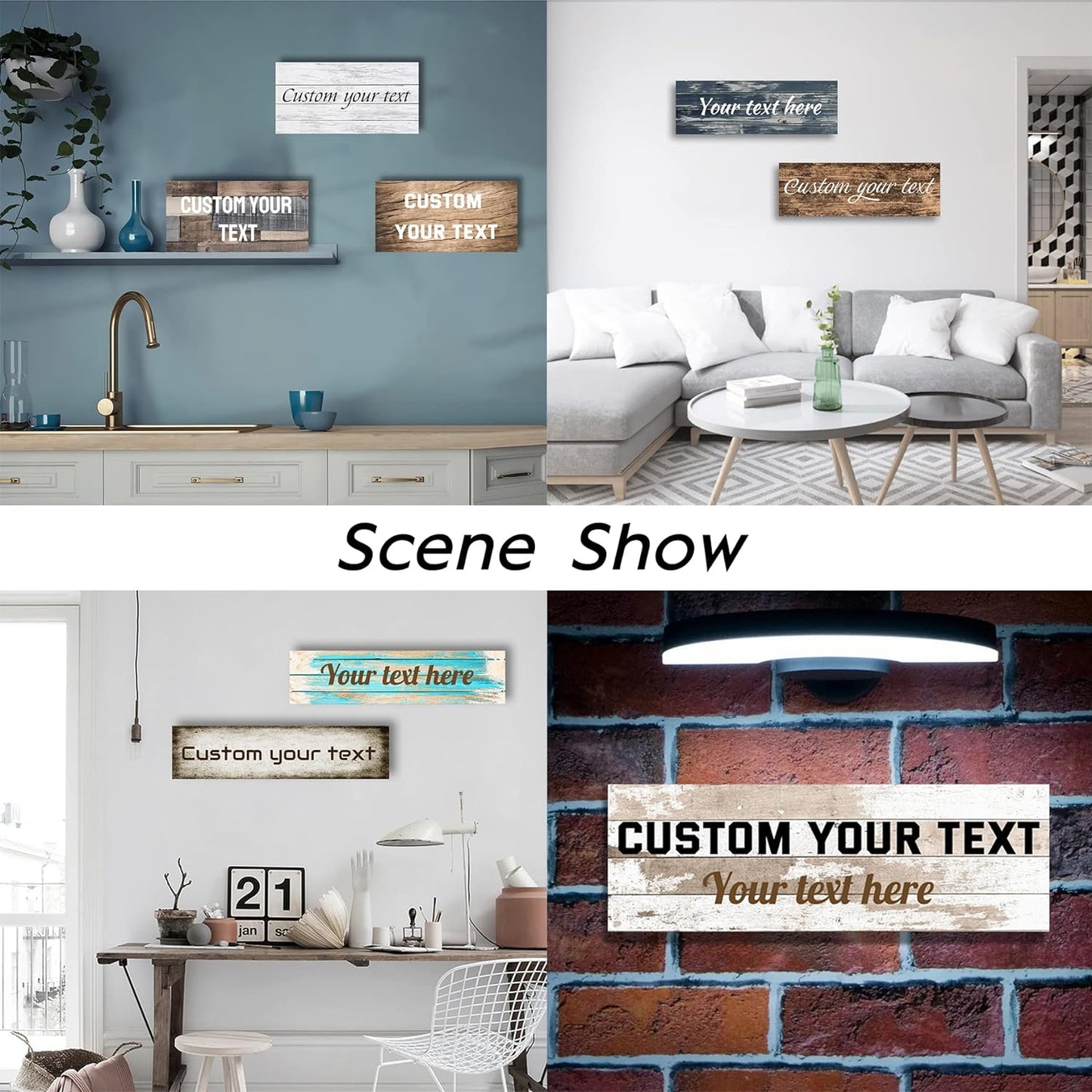 LZIMU Personalized Quotes Sign Wall Decor Custom Canvas Sign with Your Text Customized Gift for Rustic Kitchen Farmhouse Decor Framed (4"x16")