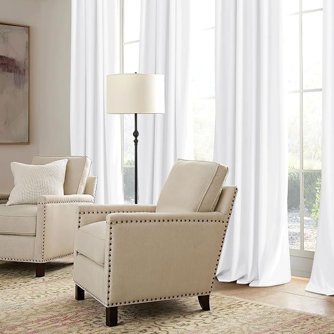 RYB HOME White Velvet Curtains 72 inches with Hook Belt, Soft Fabric Room Darkening Thermal Insulated Luxurious Home Decor Curtains for Living Room Bedroom, W 52" x L 72", 2 Panels Set