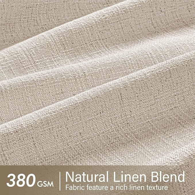 MIULEE Pinch Pleated Thick Linen Curtains 108 Inches Length 2 Panels for Living Room Bedroom, Extra Long Pinch Pleat Drapes Back Tab Light Filtering Cream Ivory Foor to Ceiling Curtains with Hooks