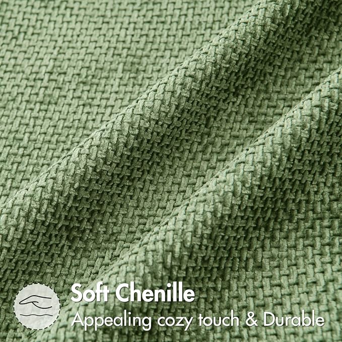 MIULEE Pack of 2 Couch Throw Pillow Covers 18x18 Inch Sage Green Modern Boho Accent Decorative Pillow Covers Soft Chenille Farmhouse Cushion Covers for Home Decor Bed Sofa Living Room