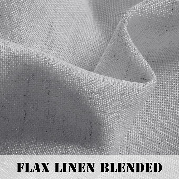 H.VERSAILTEX Dove Living Room Curtains 84 Inch Length 2 Panels Rod Pocket Light Filtering Drape Soft Linen Cotton Texture Semi Sheer Silver Dove Gray Curtain for Bedroom Modern Farmhouse Decor